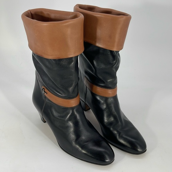 Vintage Gucci Leather Knee Length Boots Women Size